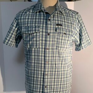 Wrangler Men's Plaid Shirt in Blue and Green
